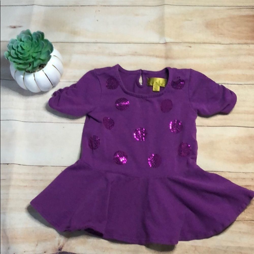 Nicole Miller sequin peplum tunic 18-24 m